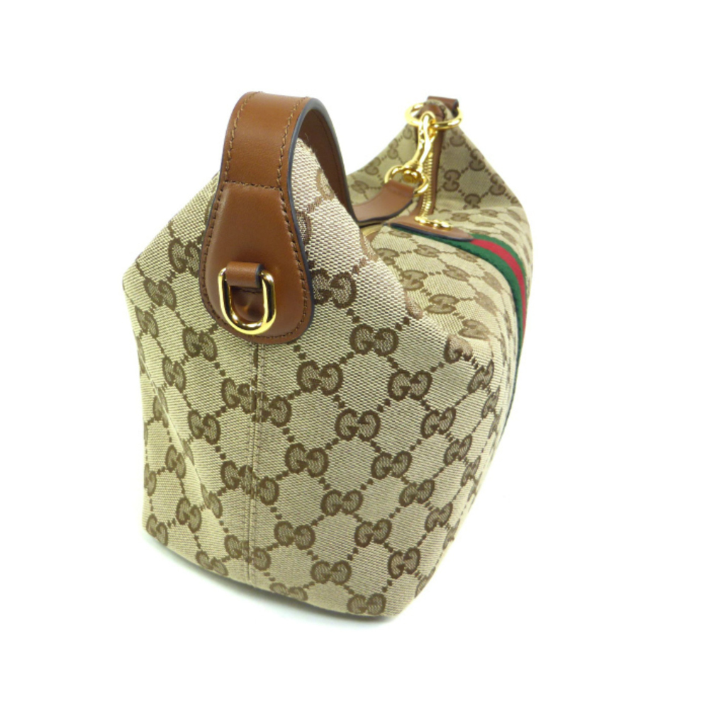 Gucci Vanity Top Handle GG Canvas Shoulder Handbag Beige Brown - Picture 4 of 7